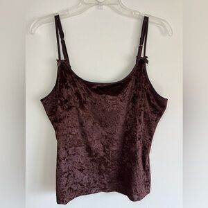 Victoria's Secret. Rich Brown Velvet Y2K Camisole. Size L.